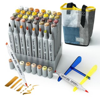 Double-sided Marker Pens ARRTX Oros, 40 Colours, yellow tone shade