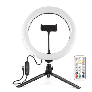 LED Ring Lamp 26cm With Tripod 8.3cm, Phone Clamp, USB