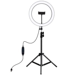 LED Ring Lamp 30cm With Desktop Tripod Mount Up To 1.1m, Phone Clamp, USB