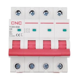 Miniature Circuit Breaker, 4P, 20A, Class C, 6kA