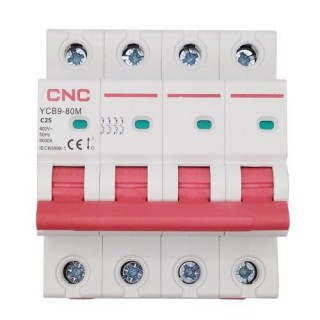 Miniature Circuit Breaker, 4P, 25A, Class C, 6kA