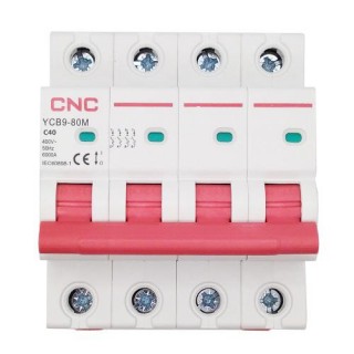Miniature Circuit Breaker, 4P, 40A, Class C, 6kA