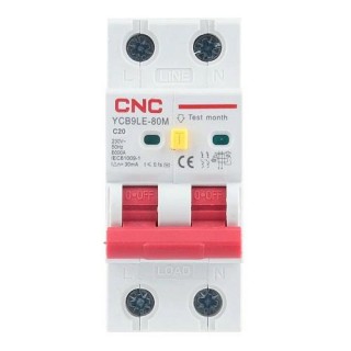 Residual Current Breaker with Over-Current, 2P, 20A, class C, 30mA, 6kA