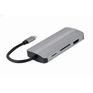 I/O ADAPTER USB-C TO HDMI/USB3/8IN1 A-CM-COMBO8-02 GEMBIRD