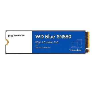 SSD|WESTERN DIGITAL|Blue SN580|1TB|M.2|PCIe Gen4|NVMe|TLC|Write speed 4150 MBytes/sec|Read speed 4150 MBytes/sec|2.38mm|TBW 600 TB|MTBF 1500000 hours|WDS100T3B0E