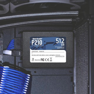 SSD|PATRIOT|P210|512GB|SATA 3.0|Write speed 430 MBytes/sec|Read speed 520 MBytes/sec|2,5"|TBW 240 TB|P210S512G25