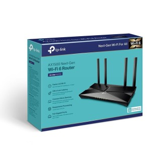 Wireless Router|TP-LINK|Wireless Router|1500 Mbps|Wi-Fi 6|IEEE 802.11a|IEEE 802.11 b/g|IEEE 802.11n|IEEE 802.11ac|IEEE 802.11ax|1 WAN|4x10/100/1000M|Number of antennas 4|ARCHERAX10