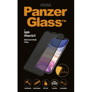 PanzerGlass | P2665 | Screen protector | Apple | iPhone Xr/11 | Tempered glass | Black | Confidentiality filter; Full frame coverage; Anti-shatter film (holds the glass together and protects against glass shards in case of breakage); Case F