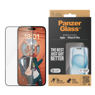 PanzerGlass | Screen protector | Apple | IPhone 15 Plus | Glass | Transparent | Ultra-wide fit