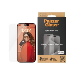 PanzerGlass | Screen Protector | iPhone | iPhone 15 pro | Tempered glass | Clear
