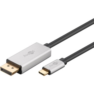 Goobay | USB-C to DisplayPort Adapter Cable | Silver/Black | Type-C | DisplayPort | USB-C to DisplayPort | 2 m