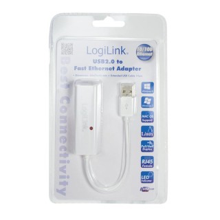 Logilink | Fast Ethernet USB 2.0 to RJ45 Adapter: | 0.115 m | White | USB-A to RJ45