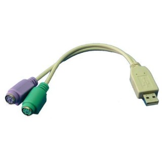 Logilink | Adapter USB to PS/2 x2 :. | Grey | USB M | 2x Mini DIN 6-pin FM | 0.2 m