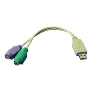 Logilink Adapter USB to PS/2 x2 :. | USB M | 2x Mini DIN 6-pin FM | 0.2 m