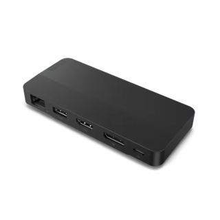 Lenovo | USB-C Dual Display Travel Dock with Adapter | 40B90100EU | Ethernet LAN (RJ-45) ports 1 | DisplayPorts quantity 1 | USB 3.0 (3.1 Gen 1) ports quantity 1 x USB-A 10 Gbps