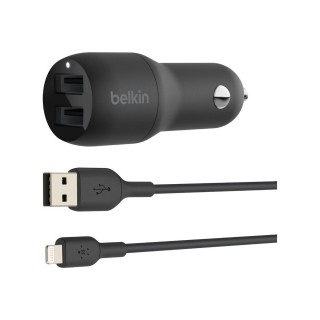 Belkin | Dual USB-A Car Charger 24W + USB-A to Lightning Cable | BOOST CHARGE