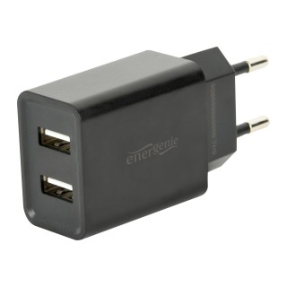 EnerGenie | 2-port universal USB charger | EG-U2C2A-03-BK