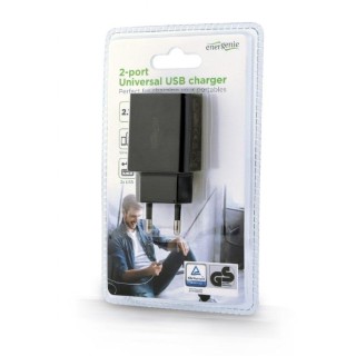 EnerGenie | 2-port universal USB charger | EG-U2C2A-03-BK