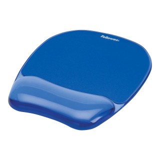 Fellowes | Mouse pad with wrist support CRYSTAL | Mouse pad with wrist pillow | 230 x 202 x 32 mm | Blue