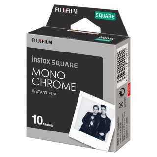 Fujifilm | Instax Square Monochrome (10pl) Instant Film | 86 x 72 mm | Image area: 62 × 62 mm | Quantity 10
