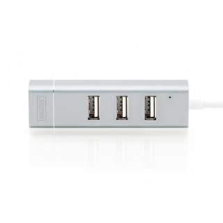 Digitus | USB Type-C 3-Port Hub + Fast Ethernet LAN Adapter | DA-70253