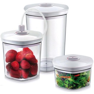 Caso | Vacuum Canister Set | 01260 | 3 canisters | White/Transparent
