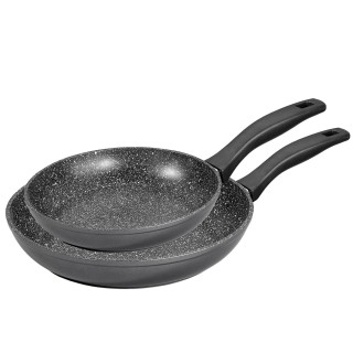 Stoneline | Pan Set of 2 | 6937 | Frying | Diameter 24/28 cm | Suitable for induction hob | Fixed handle | Anthracite