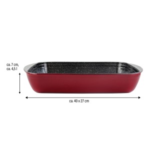 Stoneline | Yes | Casserole dish | 21477 | Red | 4.5 L | 40x27 cm | Borosilicate glass | Dishwasher proof