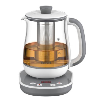 TEFAL Tastea Kettle | BJ551B10 | Tea Kettle | 1400 W | 1.5 L | Glass | 360° rotational base | Grey/White