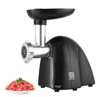 Adler | Meat mincer | AD 4811 | Black | 600 W | Number of speeds 1 | Throughput (kg/min) 1.8 | 3 replaceable sieves: 3mm for grinding poppies and preparing meat and vegetable stuffing; 5mm for meatballs