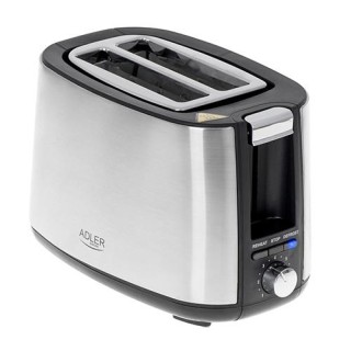Adler | Toaster | AD 3214 | Power 750 W | Number of slots 2 | Housing material Stainless steel | Silver