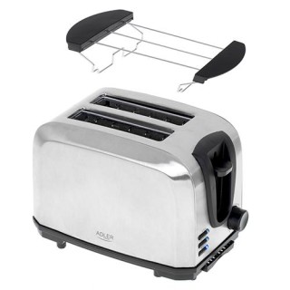 Adler | Toaster | AD 3222 | Power 700 W | Number of slots 2 | Housing material Stainless steel | Silver
