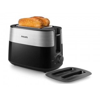 Philips | Toaster | HD2517/90 Daily Collection | Power 830 W | Number of slots 2 | Housing material Plastic | Black/Stainless Steel