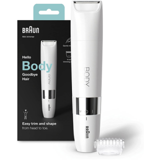 Braun | Body Mini Trimmer | BS1000 | Bulb lifetime (flashes) Not applicable | Number of power levels 1 | Wet & Dry | White