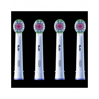 Oral-B | Replaceable toothbrush heads | EB18-4 3D White Pro | Heads | For adults | Number of brush heads included 4 | White