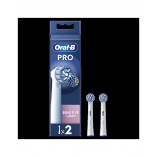Oral-B | Replaceable toothbrush heads | EB60X-2 Sensitive Clean Pro | Heads | For adults | Number of brush heads included 2 | White