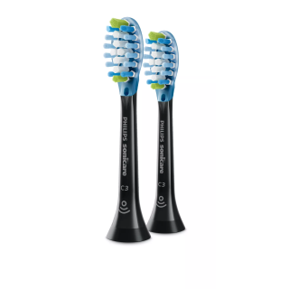 Philips | Interchangeable Sonic Toothbrush Heads | HX9042/33 Sonicare C3 Premium Plaque Defence | Heads | For adults and children | Number of brush heads included 2 | Number of teeth brushing modes Does not apply | Sonic technology | Black