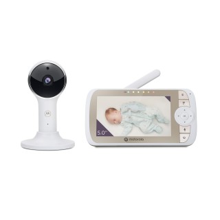 Motorola | Full HD Wi-Fi Video Baby Monitor with Crib Mount | VM65X CONNECT 5.0" | 5.0" LCD colour display with 480 x 272 resolution; Lullabies; Room temperature monitoring; Infrared night vision; LED sound level indicator; Wi-Fi connectivi