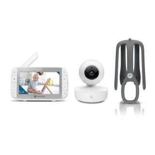 Motorola | Portable Video Baby Monitor with Flexible Crib Mount | VM55 5.0" | 5" LCD colour display with 480 x 272px resolution; 5 preloaded lullabies; Remote pan