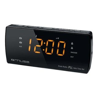 Muse | Dual Alarm Clock radio PLL | M-185CR | AUX in | Black