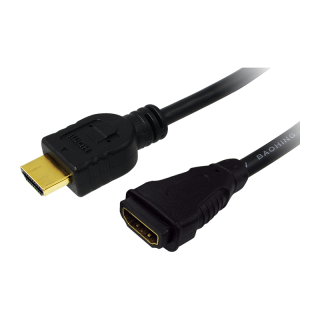 Logilink | Black | HDMI Type A Female | HDMI Type A Male | HDMI Cable Type A Male - HDMI Type A Female | HDMI to HDMI | 2 m