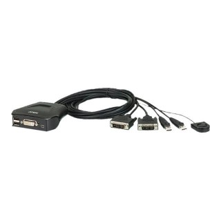 Aten 2-Port USB DVI Cable KVM Switch with Remote Port Selector | Aten | Remote Port Selector | 2-Port USB DVI Cable KVM Switch with Remote Port Selector