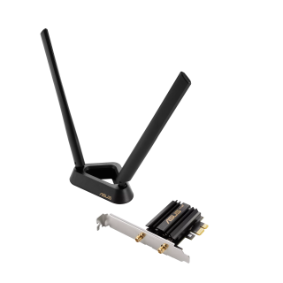 Tri Band PCI-E WiFi 6E | PCE-AXE59BT | 802.11ax | 574/2402/2042574/2402/2042 Mbit/s | Mbit/s | Ethernet LAN (RJ-45) ports | Mesh Support No | MU-MiMO No | No mobile broadband | Antenna type | 36 month(s)