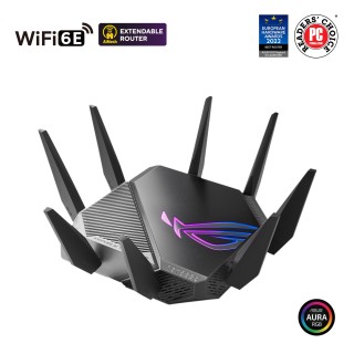 Wi-Fi 6 Tri-Band Gigabit Gaming Router | ROG GT-AXE11000 Rapture | 802.11ax | 1148+4804+4804 Mbit/s | 10/100/1000/2500 Mbit/s | Ethernet LAN (RJ-45) ports 5 | Mesh Support Yes | MU-MiMO Yes | No mobile broadband | Antenna type External | 2x