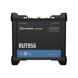Industrial Router | RUT956 | 802.11n | Mbit/s | 10/100 Mbit/s | Ethernet LAN (RJ-45) ports 4 | Mesh Support No | MU-MiMO No | 2G/3G/4G | Antenna type 	2 x SMA for LTE
