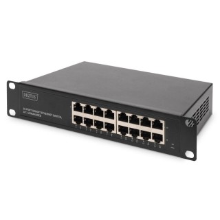 Digitus | 16-port Gigabit Ethernet Switch | DN-80115 | Unmanaged | Rackmountable | Power supply type Internal