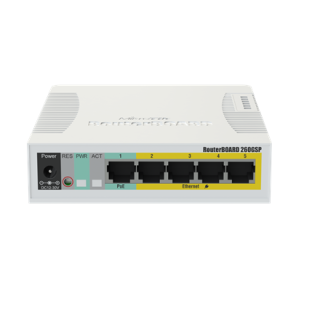 Cloud Router Switch | RB260GSP | 1000 Mbit/s | Ethernet LAN (RJ-45) ports 5 | 12 month(s)