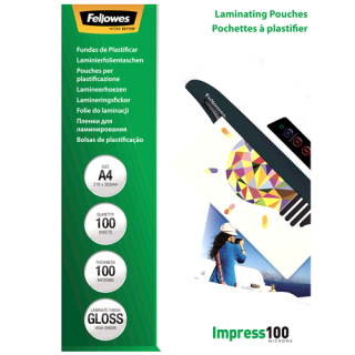Fellowes | Laminating Pouch | A4 | Clear | Thickness: 100 micron