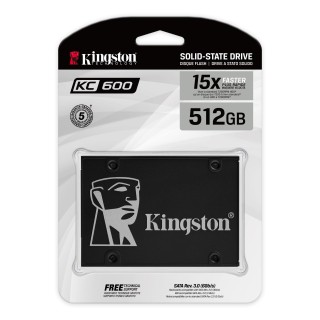 Kingston | KC600 | 512 GB | SSD form factor 2.5" | SSD interface SATA | Read speed 550 MB/s | Write speed 520 MB/s