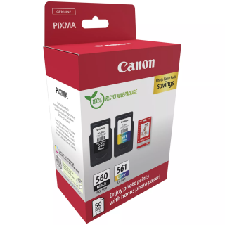 Canon Ink Cartridge + Photo Paper Value Pack | PG-560/CL-561 | Ink cartridge/Paper kit | Colour